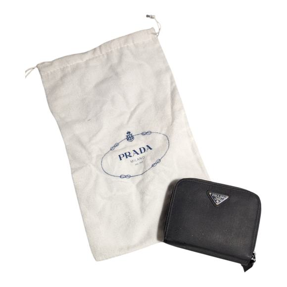 Prada Black Tessuto Nylon Zip-Around Small Classic Bi-Fold Wallet with Dust Bag - Picture 8 of 8